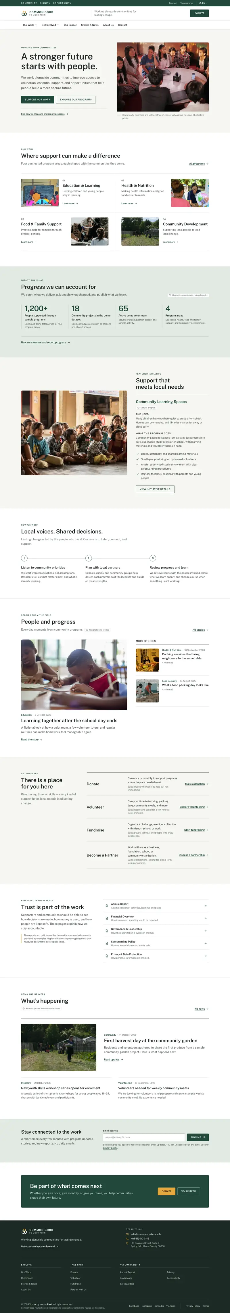 Common Good — NGO & Charity template preview