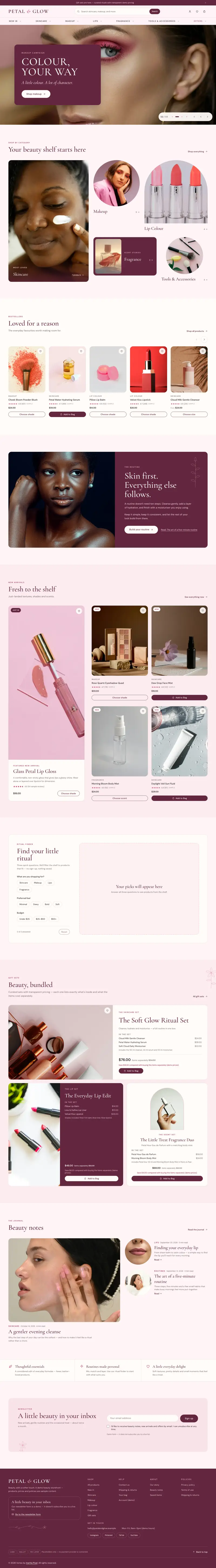 Petal & Glow — Cosmetics & Beauty Store template preview