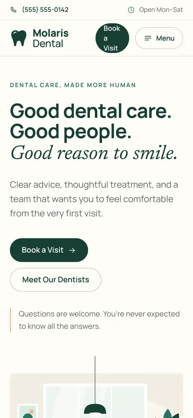 Molaris Dental on mobile
