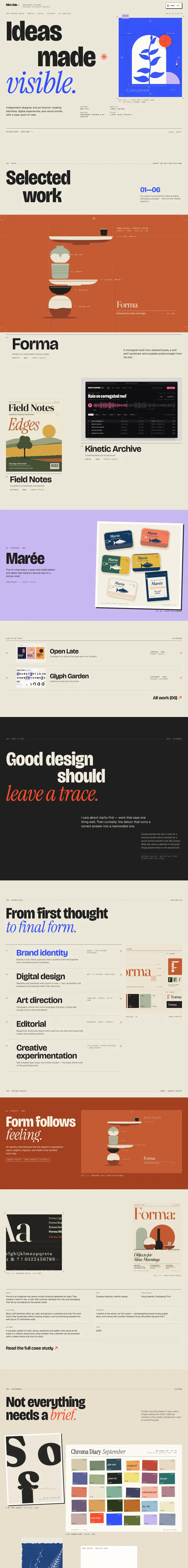 Mira Vale — Designer Portfolio template preview