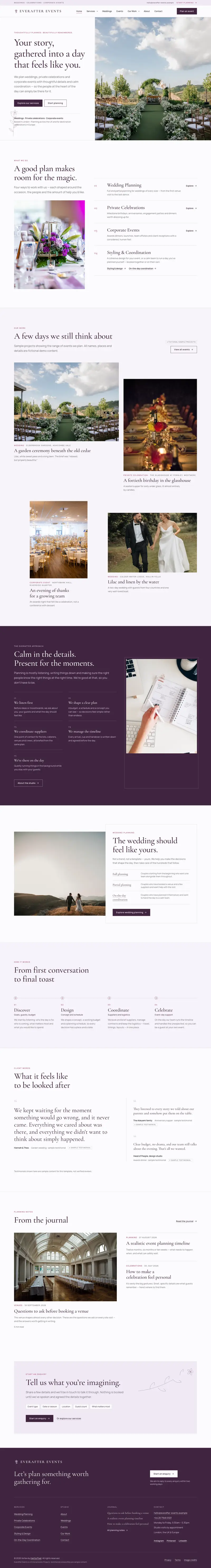 Everafter Events — Event & Wedding Planner template preview