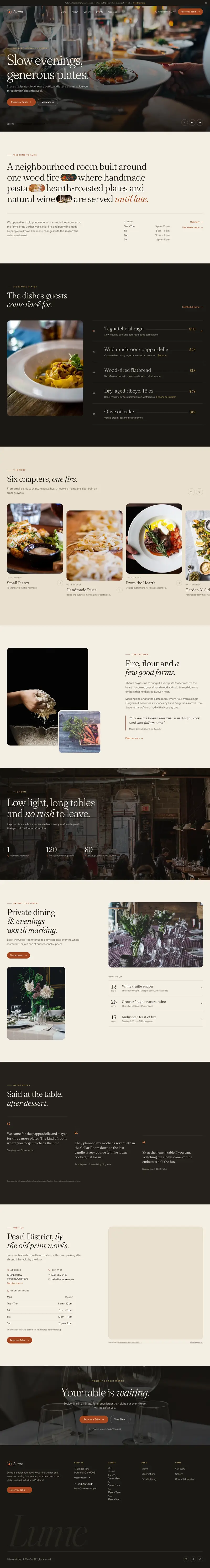 Lume — Restaurant & Cafe template preview