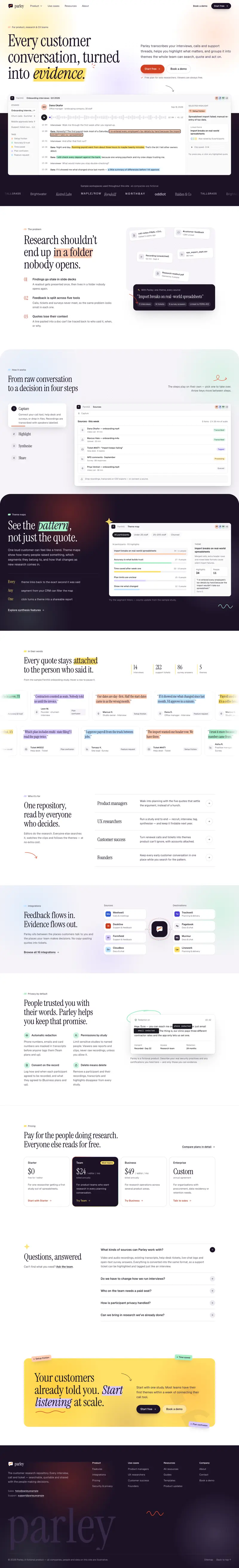 Parley — SaaS Product Landing template preview