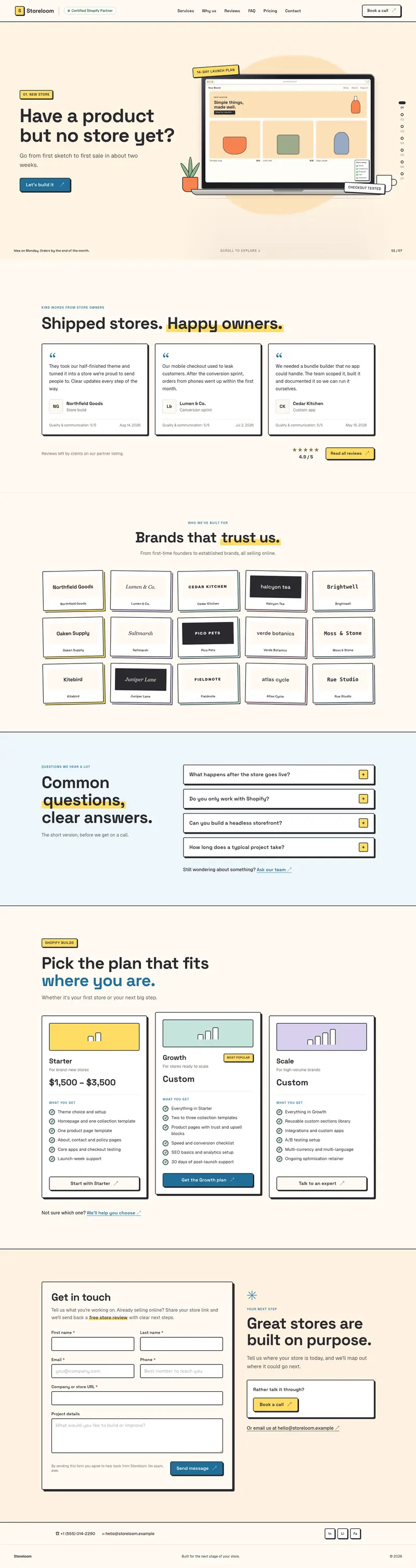 Storeloom — Shopify & eCommerce Agency template preview