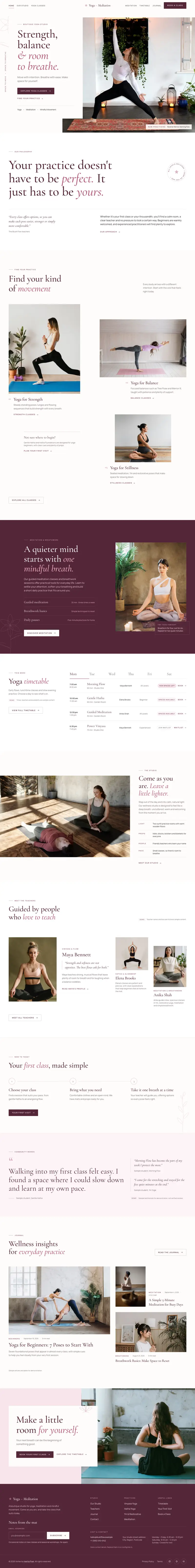 Blush Flow Yoga — Yoga & Wellness Studio template preview